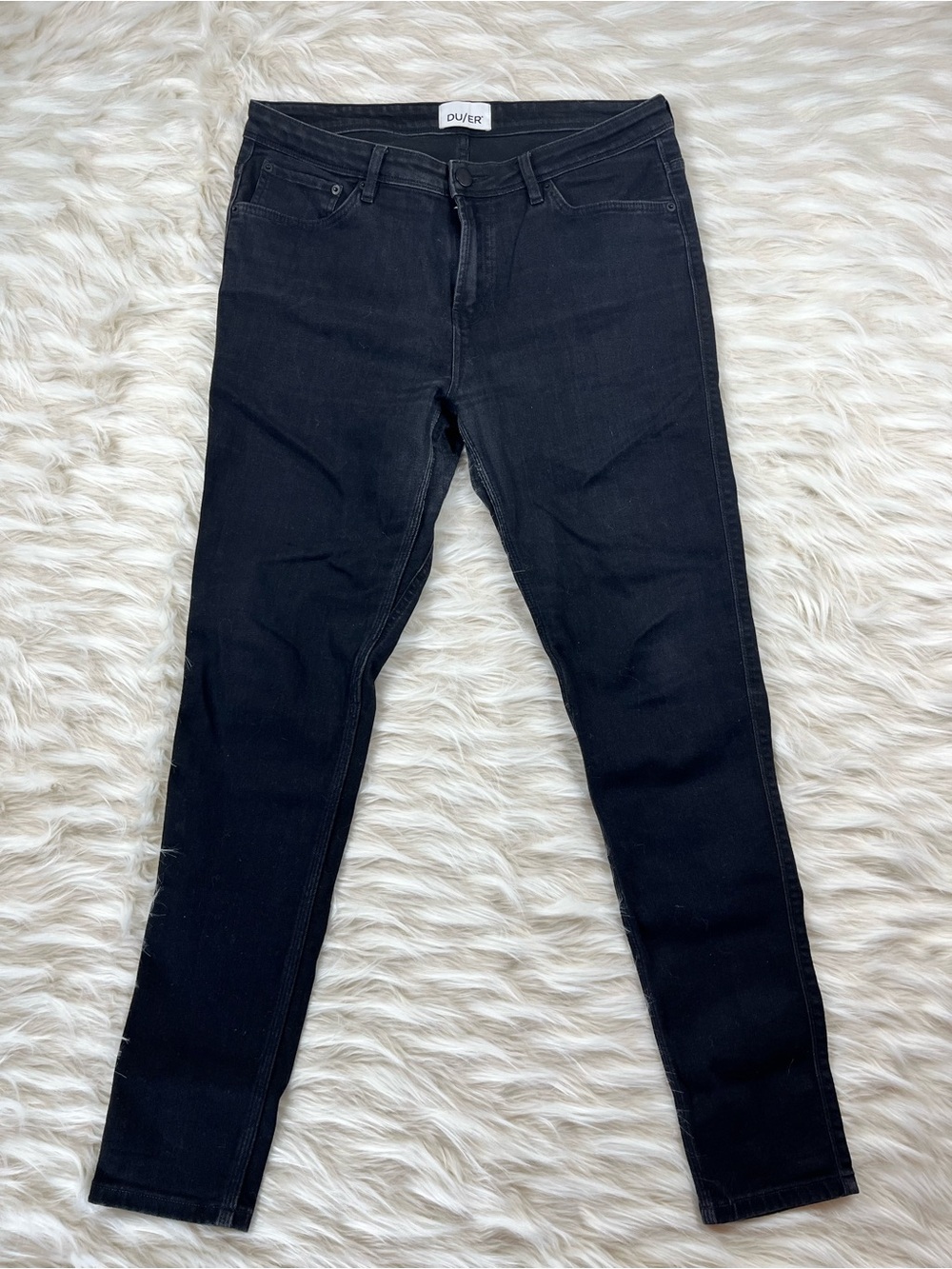 DU/ER Jeans Men's 34x30 Mid Rise Slim Fit Black